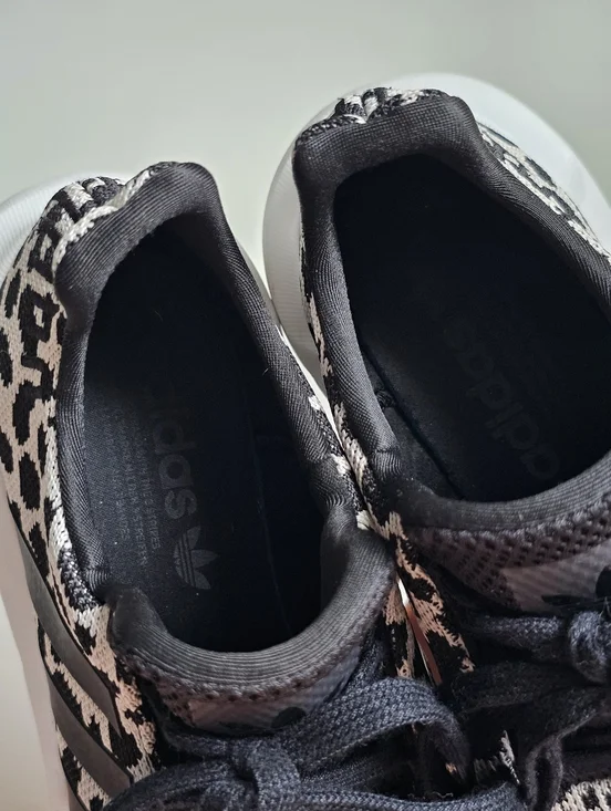 Adidas Swift Run Leopard Cheetah Print Alumina Black White Sneakers Women’s 8 - Picture 8 of 11